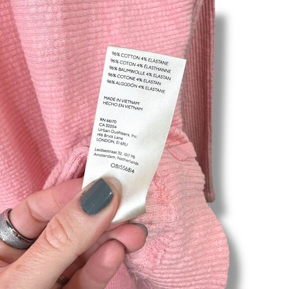 We The Free Pink Free People Casey Ribbed Knit Mock Neck Tunic Longline Sweater - Picture 11 of 11